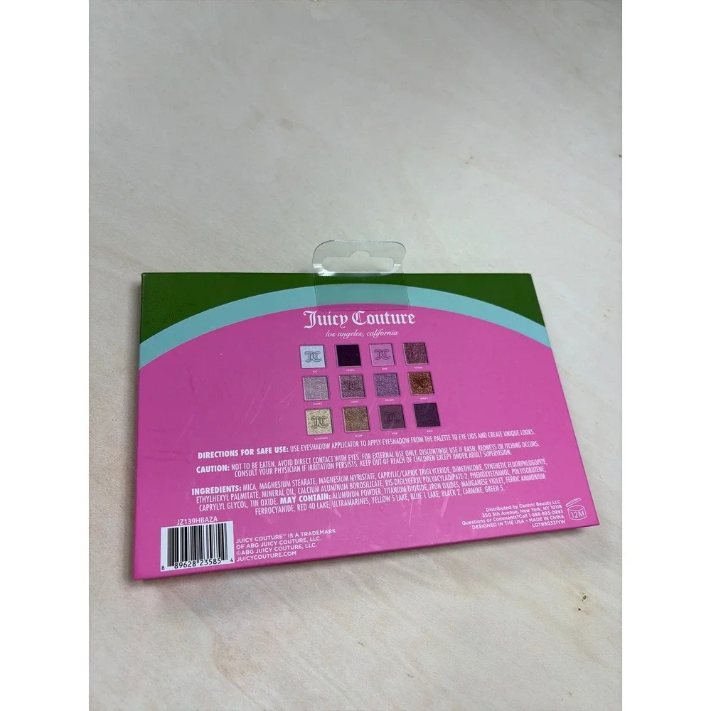 Juicy Couture Watermelon Ice Eyeshadow Palette 12 Shades Pink Glitter Rhinestone